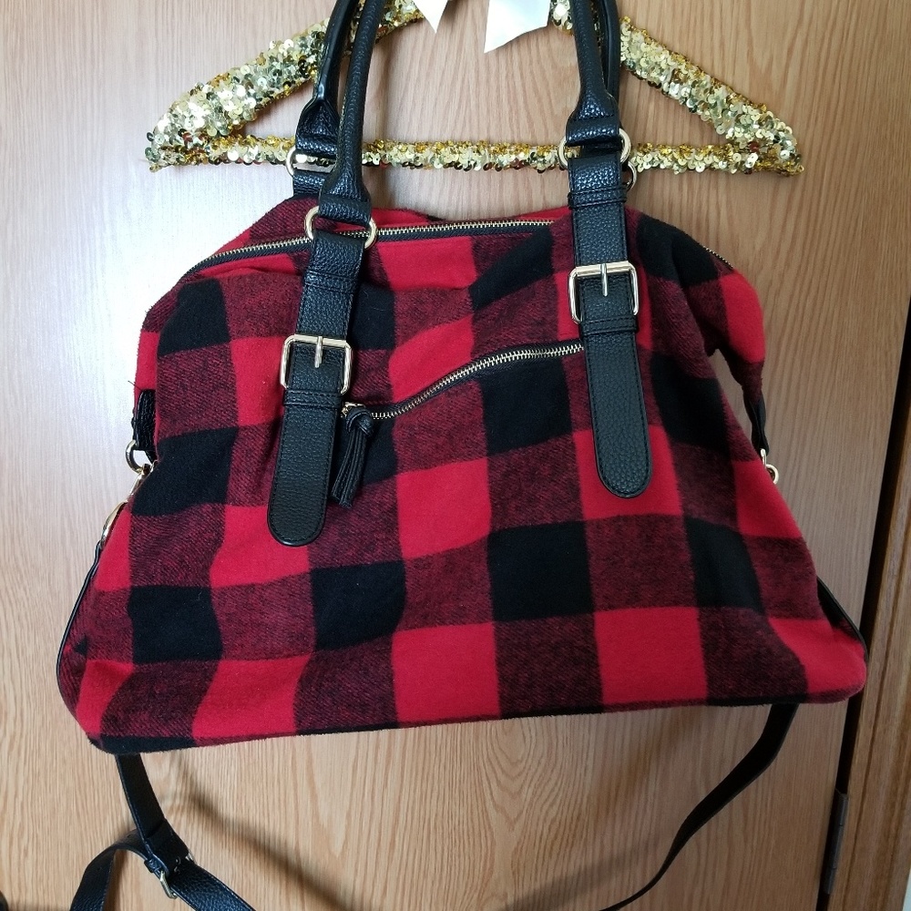 Red Buffalo Plaid Weekender Bag